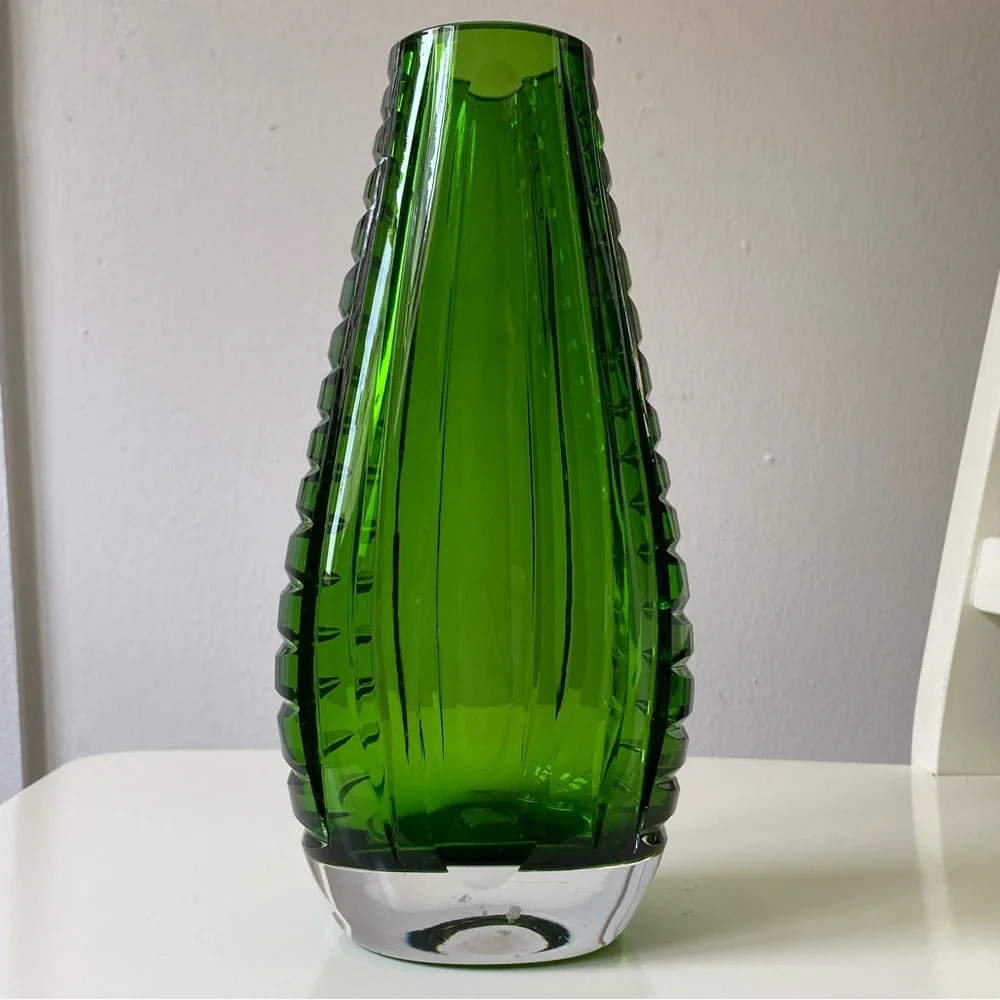 Vintage Green Glass Vase